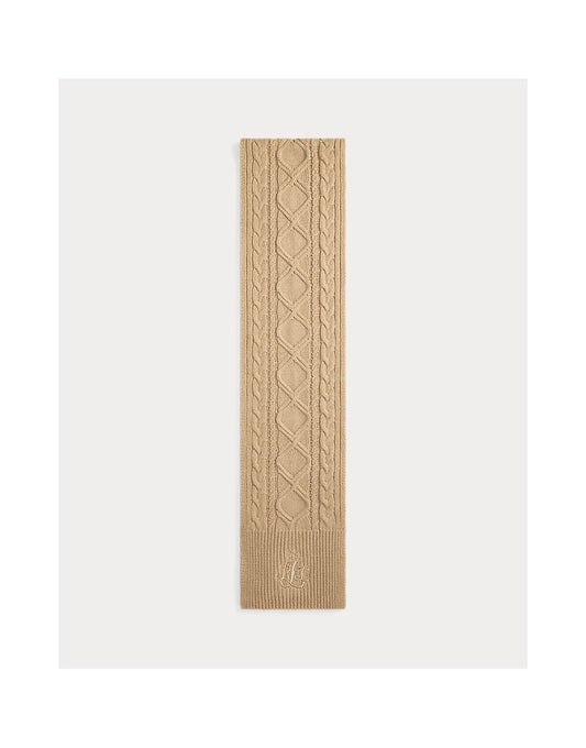 Young Ideas/Henmores - Embroidered Knitted Scarf - Birch Tan - OS