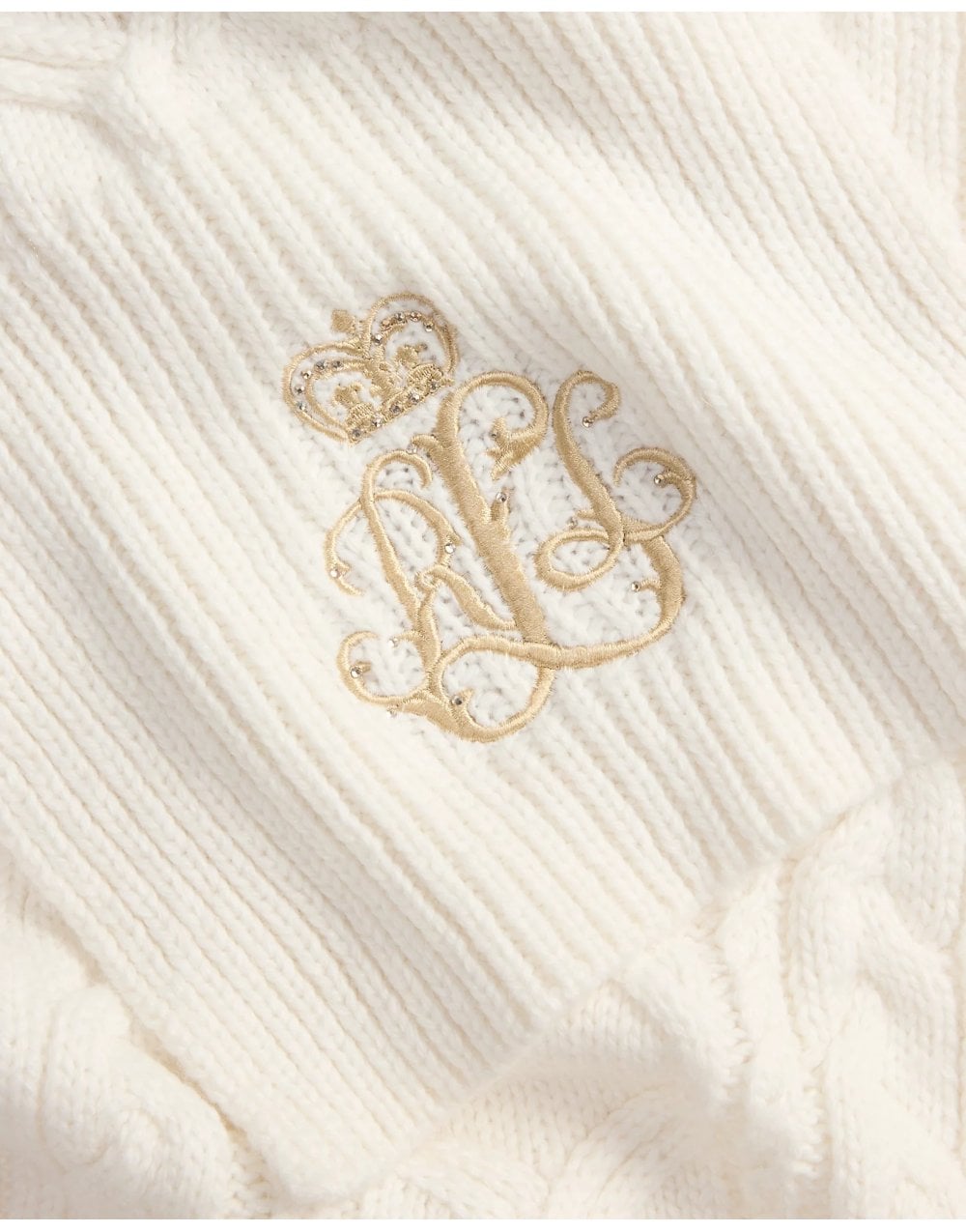 Young Ideas/Henmores - Embroidered Knitted Scarf - Birch Tan - OS