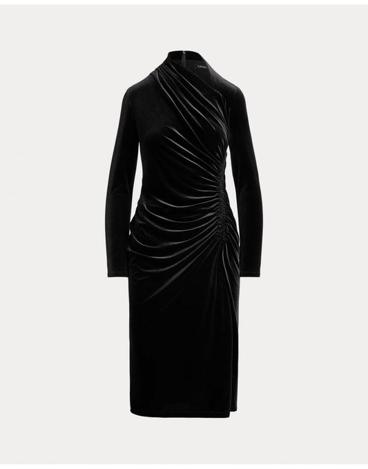 Young Ideas/Henmores - Felrad Sliced Neckline Velvet Dress - Black - 8