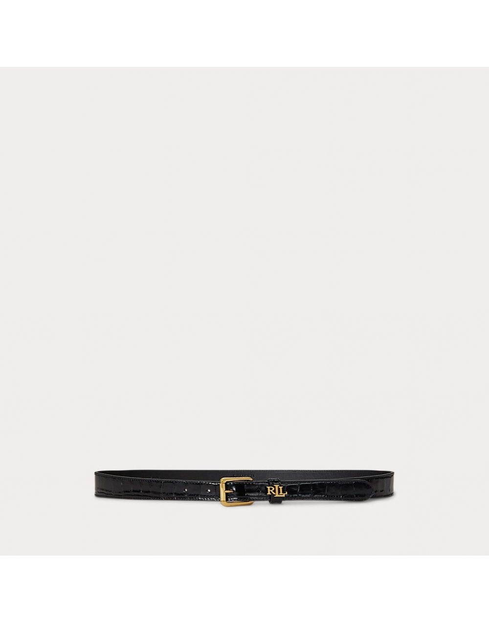 Young Ideas/Henmores - Keeper Skinny 25 Croc Embossed Belt - Black - S