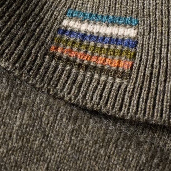 Young Ideas & Henmores -Knitted Long Sleeve Polo -34 Light Greyish Green -L