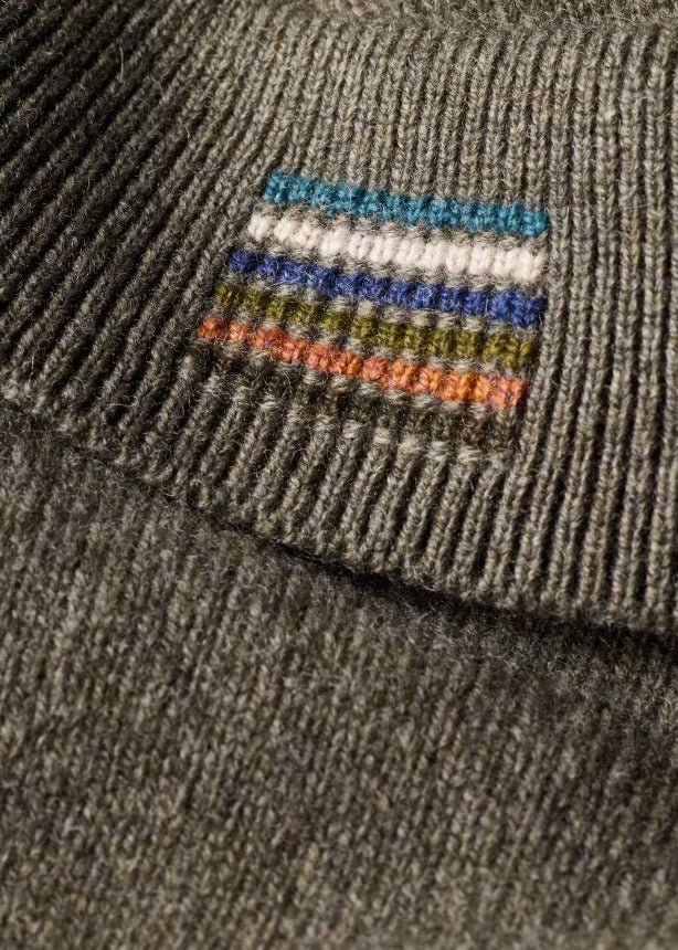 Young Ideas & Henmores -Knitted Long Sleeve Polo -34 Light Greyish Green -L