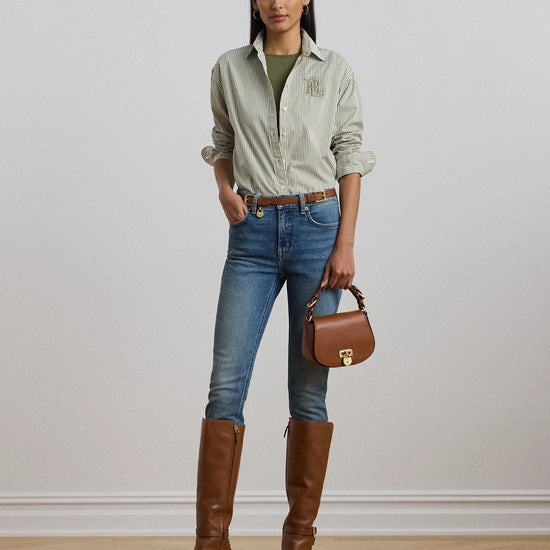 Young Ideas/Henmores - Kotta Embroidered Logo Striped Shirt - Blue Stripe - S