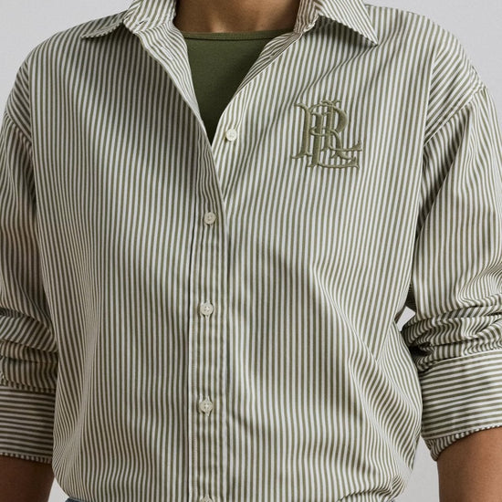 Young Ideas/Henmores - Kotta Embroidered Logo Striped Shirt - Blue Stripe - S