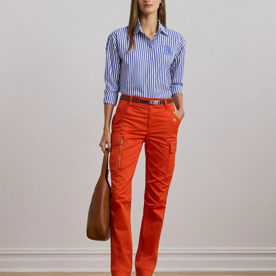 Young Ideas/Henmores - Kotta Embroidered Logo Striped Shirt - Blue Stripe - S