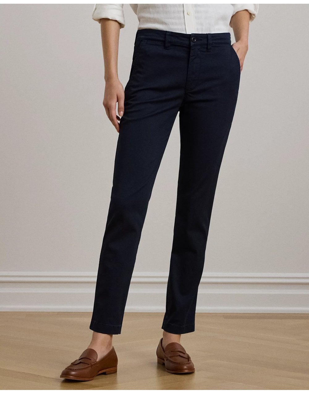 Young Ideas/Henmores - Lakythia Slim Leg Trousers - Lauren Navy - 8