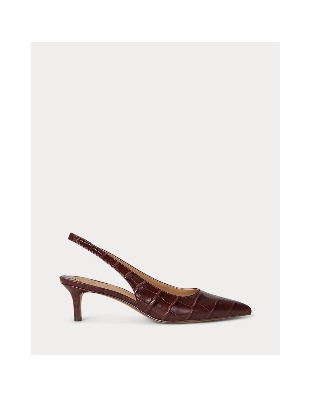 Young Ideas/Henmores - Lolah II Croc Slingback Heels - Dark Garnet - 4