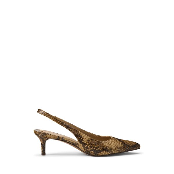 Young Ideas & Henmores -Lolah II Python Slingback Heels -Tan Multi -4