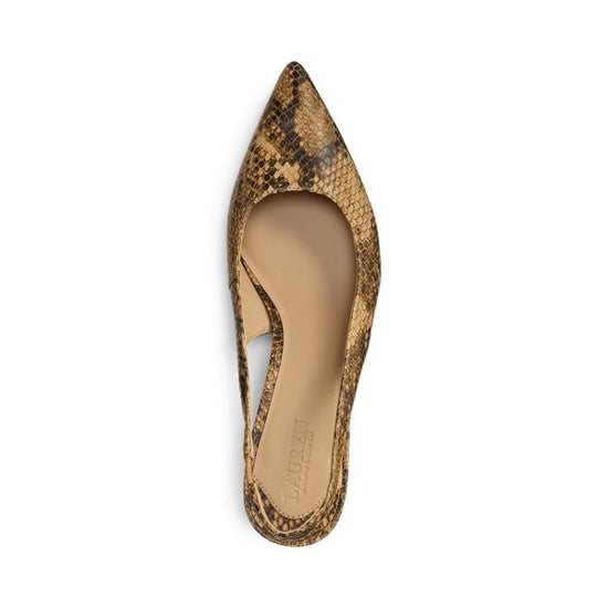 Young Ideas & Henmores -Lolah II Python Slingback Heels -Tan Multi -4
