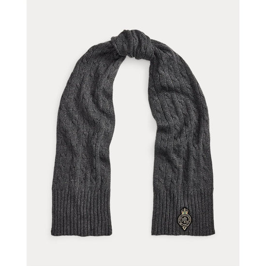 Young Ideas/Henmores - LRL Crest Knitted Scarf - Charcoal Heather - OS