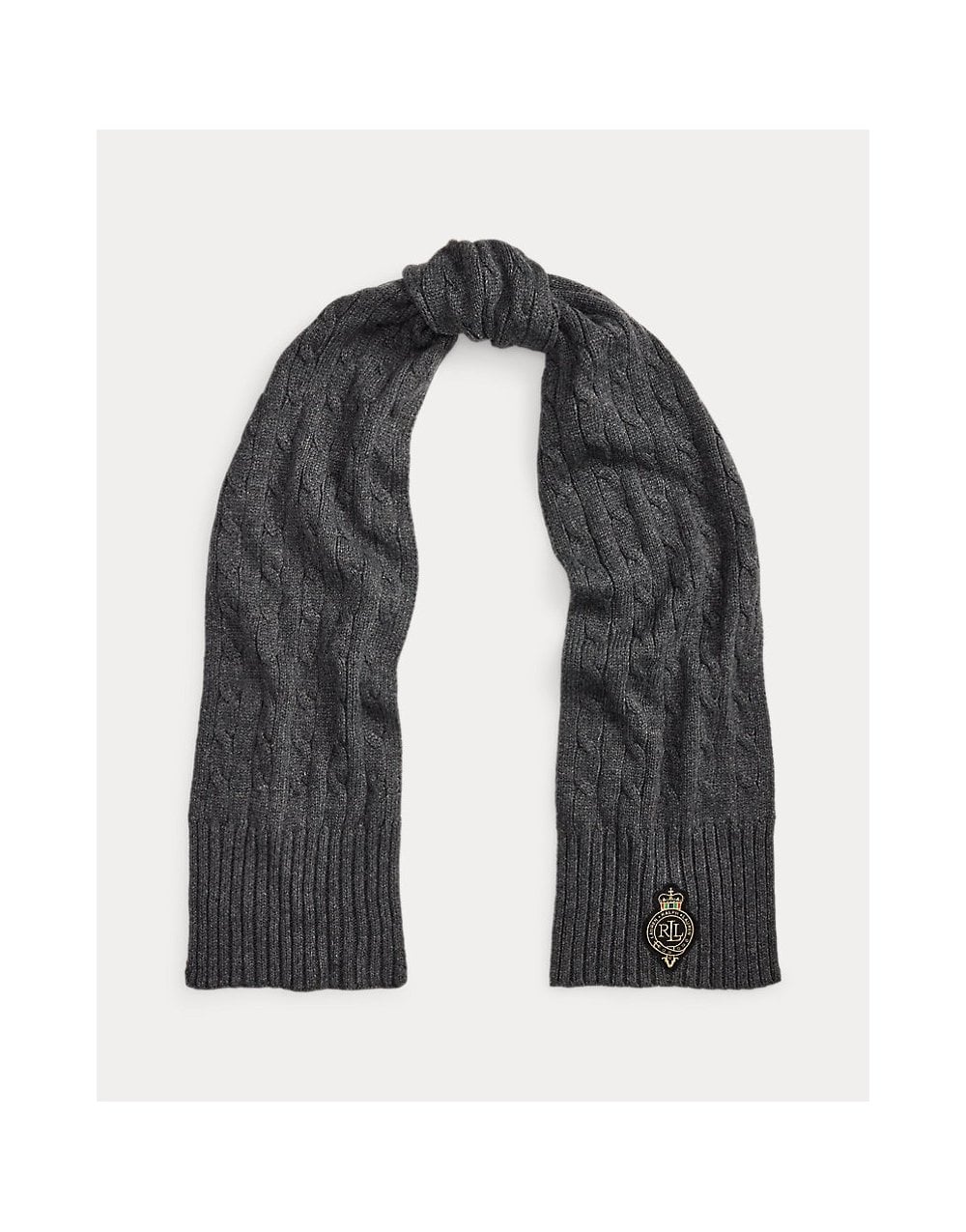 Young Ideas/Henmores - LRL Crest Knitted Scarf - Charcoal Heather - OS