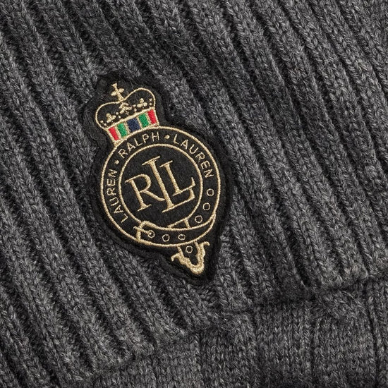 Young Ideas/Henmores - LRL Crest Knitted Scarf - Charcoal Heather - OS