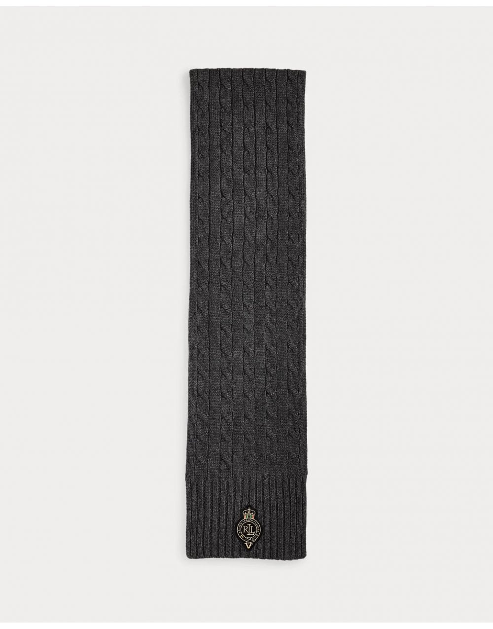 Young Ideas/Henmores - LRL Crest Knitted Scarf - Charcoal Heather - OS