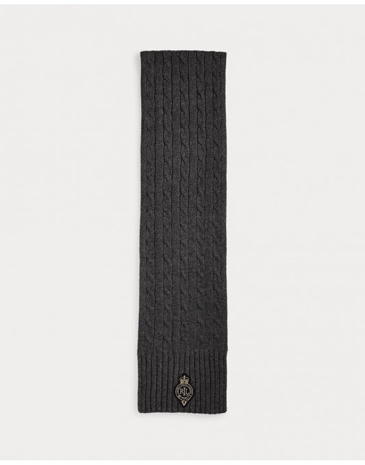 Young Ideas/Henmores - LRL Crest Knitted Scarf - Charcoal Heather - OS