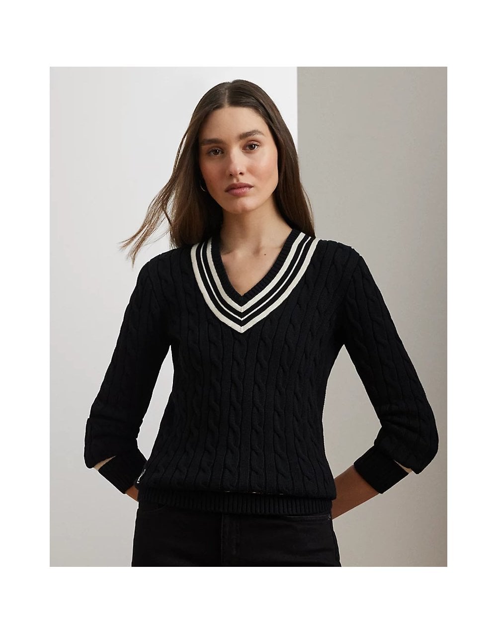Young Ideas/Henmores - Meren Long Sleeved Pullover - Black/Mascarpone Cream - XS