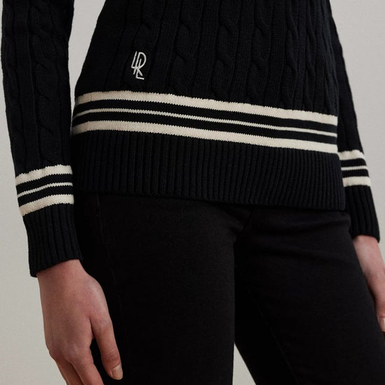 Young Ideas/Henmores - Meren Long Sleeved Pullover - Black/Mascarpone Cream - XS