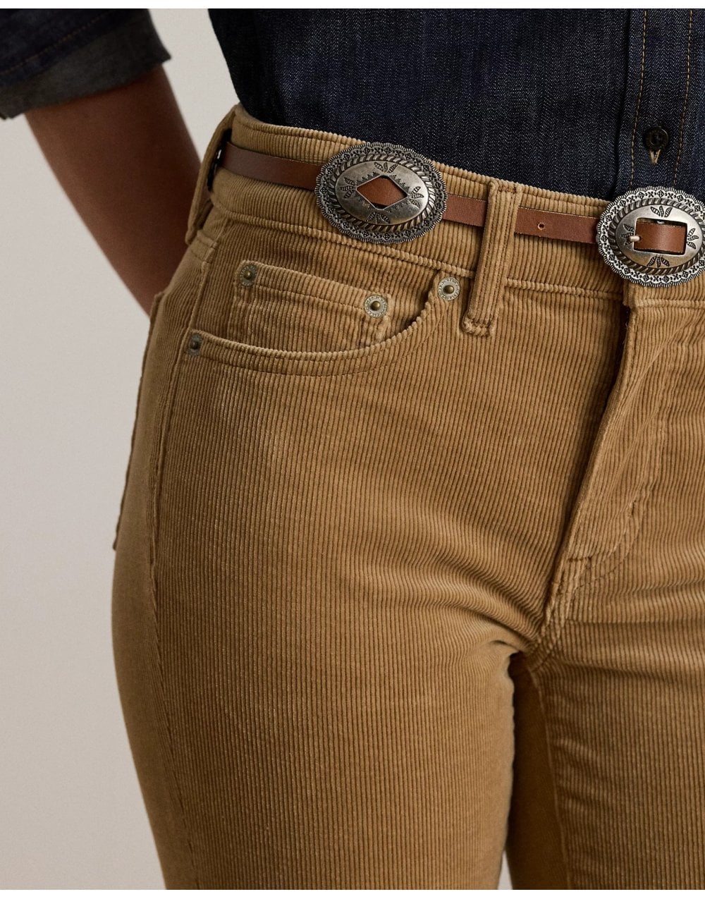 Young Ideas/Henmores - Midrise Straight Leg Cord Trousers - Classic Camel - 8