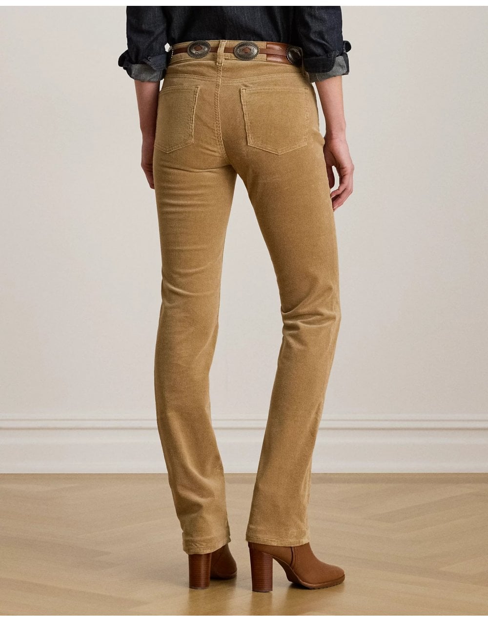 Young Ideas/Henmores - Midrise Straight Leg Cord Trousers - Classic Camel - 8