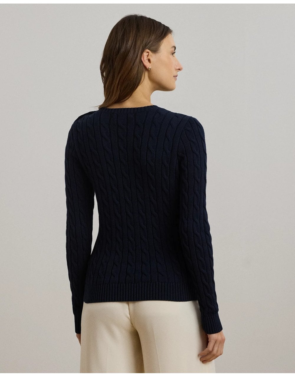 Young Ideas/Henmores - Montiva Cable Knit Shoulder Buttons Jumper - Cream - S