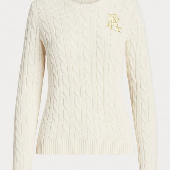 Young Ideas/Henmores - Montiva Cable Knit Shoulder Buttons Jumper - Cream - S
