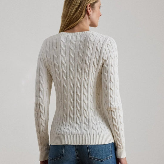 Young Ideas/Henmores - Montiva Cable Knit Shoulder Buttons Jumper - Cream - S