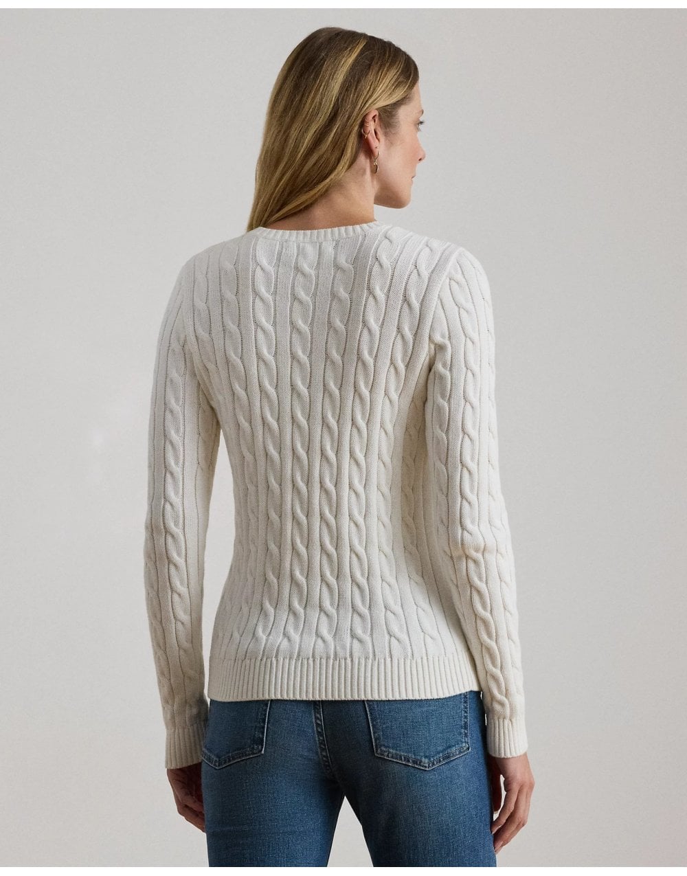 Young Ideas/Henmores - Montiva Cable Knit Shoulder Buttons Jumper - Cream - S