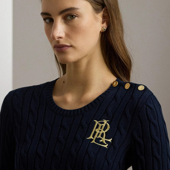 Young Ideas/Henmores - Montiva Cable Knit Shoulder Buttons Jumper - Cream - S