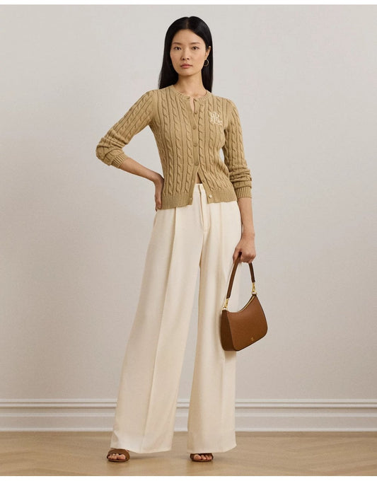 Young Ideas/Henmores - Ralhan Cable Knit Cardigan - Birch Tan - XS