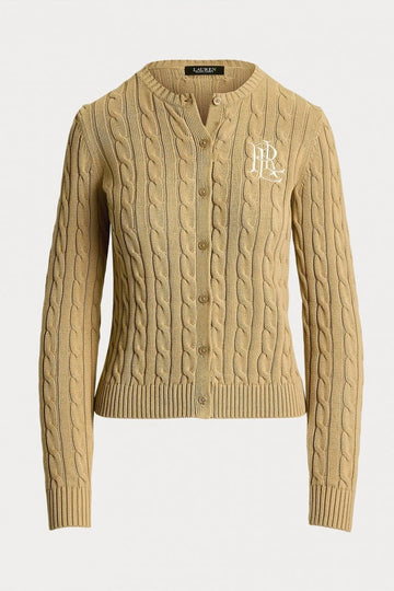 Young Ideas/Henmores - Ralhan Cable Knit Cardigan - Birch Tan - XS