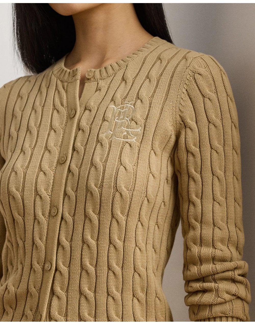 Young Ideas/Henmores - Ralhan Cable Knit Cardigan - Birch Tan - XS