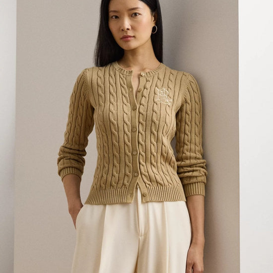 Young Ideas/Henmores - Ralhan Cable Knit Cardigan - Birch Tan - XS