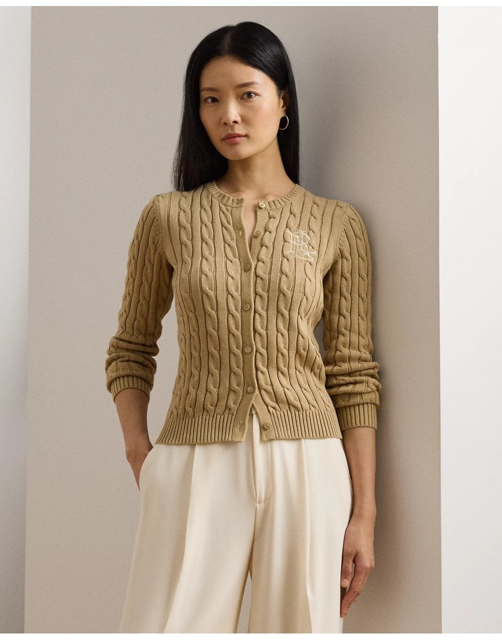 Young Ideas/Henmores - Ralhan Cable Knit Cardigan - Birch Tan - XS
