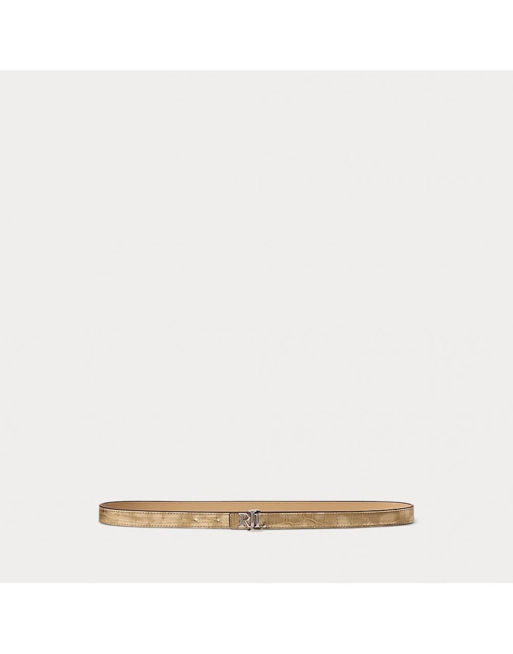 Young Ideas/Henmores - Reversible Skinny 20 Belt - Platinum/Sand Dune - S