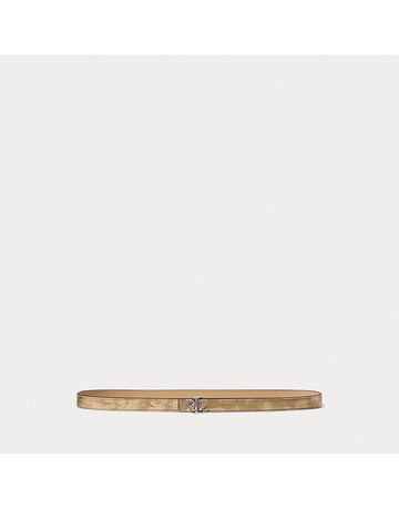 Young Ideas/Henmores - Reversible Skinny 20 Belt - Platinum/Sand Dune - S