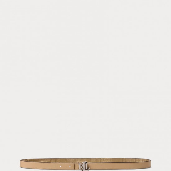 Young Ideas/Henmores - Reversible Skinny 20 Belt - Platinum/Sand Dune - S
