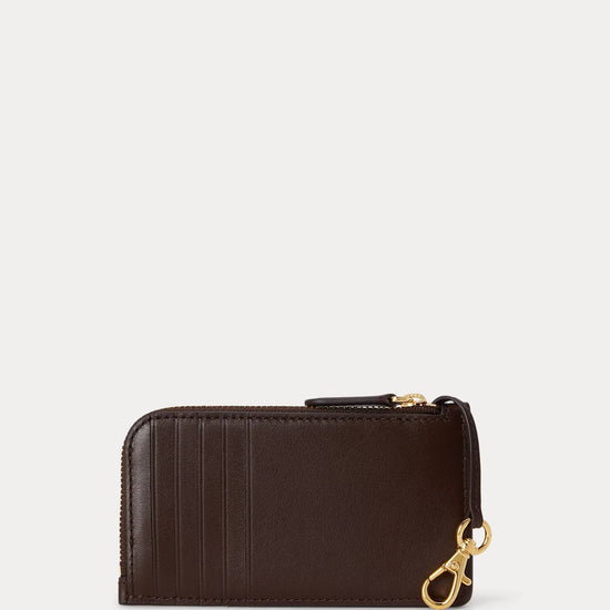 Young Ideas & Henmores -Small Zip Card Wallet -Chestnut Brown -OS