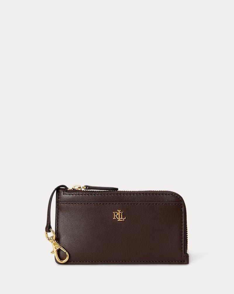 Young Ideas & Henmores -Small Zip Card Wallet -Chestnut Brown -OS