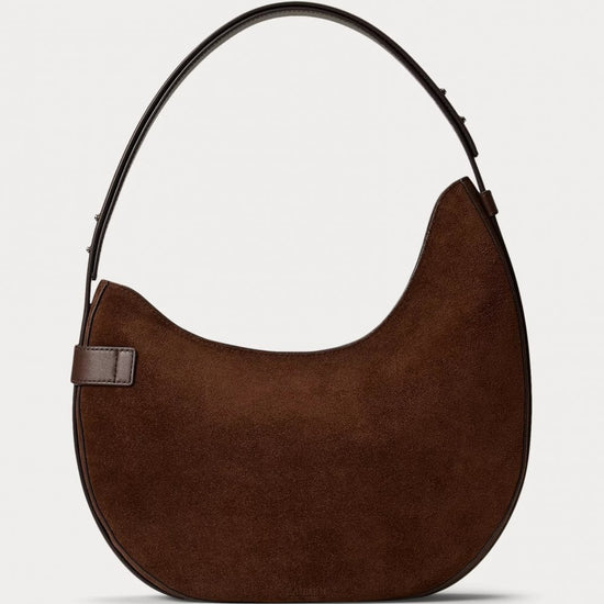 Young Ideas/Henmores - Tasha Large Suede Crossbody Bag - Dark Hickory - OS