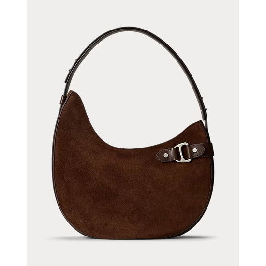 Young Ideas/Henmores - Tasha Large Suede Crossbody Bag - Dark Hickory - OS