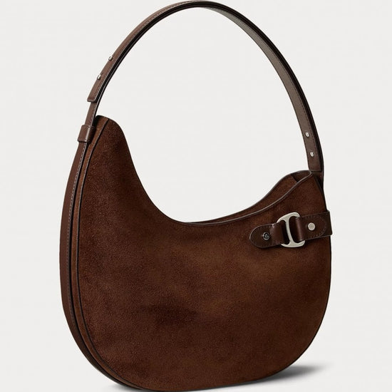 Young Ideas/Henmores - Tasha Large Suede Crossbody Bag - Dark Hickory - OS
