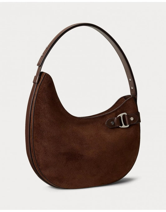Young Ideas/Henmores - Tasha Large Suede Crossbody Bag - Dark Hickory - OS