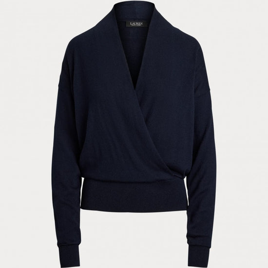 Young Ideas/Henmores - Wakira V Neck Crossover Jumper - Lauren Navy - S