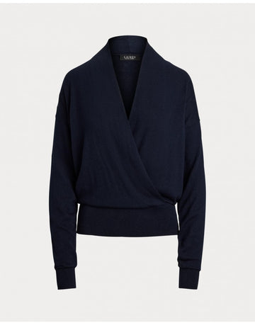 Young Ideas/Henmores - Wakira V Neck Crossover Jumper - Lauren Navy - S