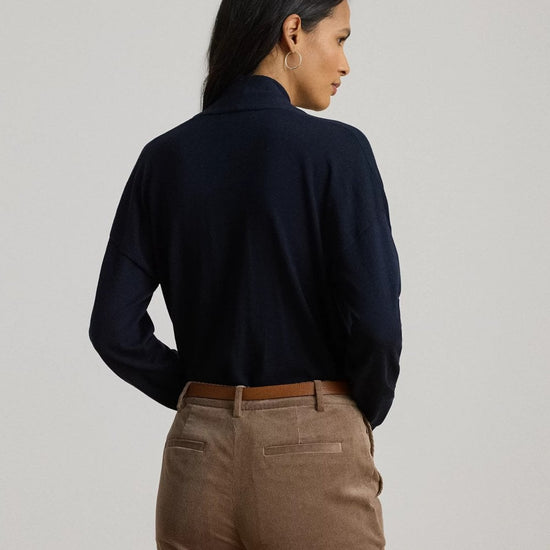 Young Ideas/Henmores - Wakira V Neck Crossover Jumper - Lauren Navy - S