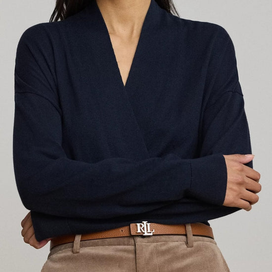 Young Ideas/Henmores - Wakira V Neck Crossover Jumper - Lauren Navy - S