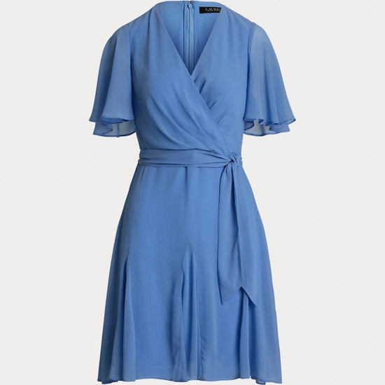 Young Ideas/Henmores - Wandella Tie Waist Day Dress - Sky Blue - 8