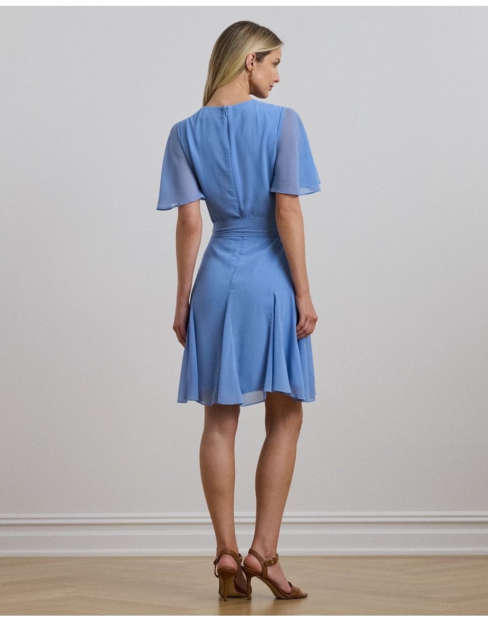 Young Ideas/Henmores - Wandella Tie Waist Day Dress - Sky Blue - 8