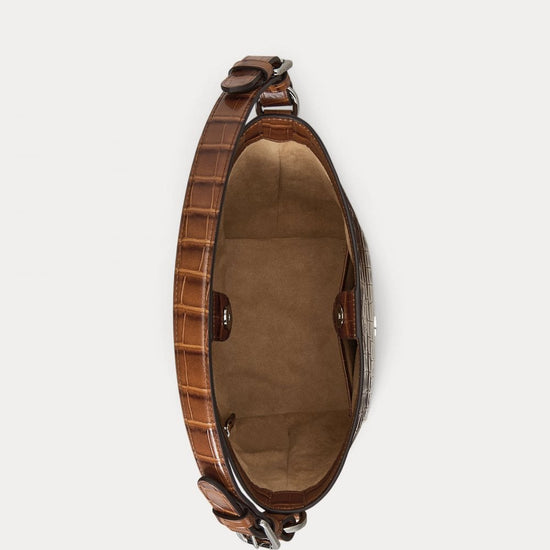 Young Ideas/Henmores - Witley Medium Croc Crossbody Bag - Tobacco - OS