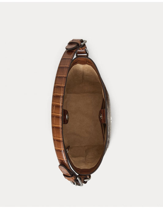 Young Ideas/Henmores - Witley Medium Croc Crossbody Bag - Tobacco - OS