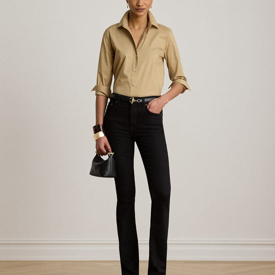 Young Ideas & Henmores -Woven Long Sleeve Shirt -Birch Tan -XS